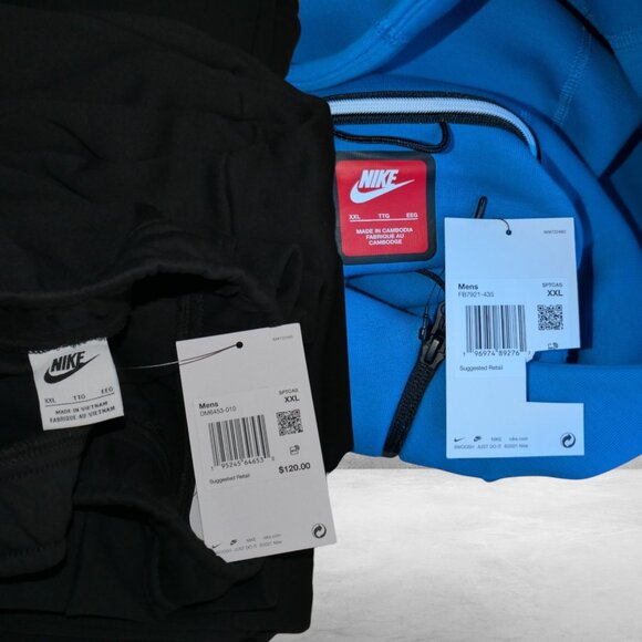 Nike Tech Fleece Tracksuit Men's Size 2XL Matching Sweatsuit Black Out Gift Set - Picture 11 of 11